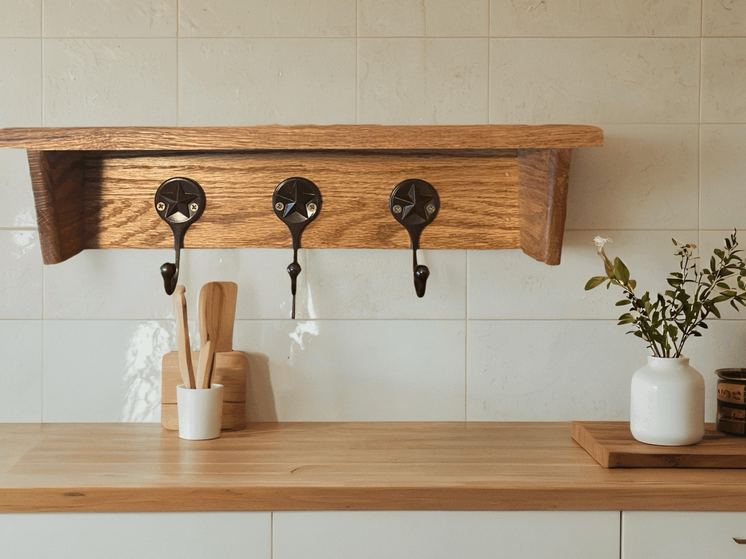 Solid Oak Coat Rack