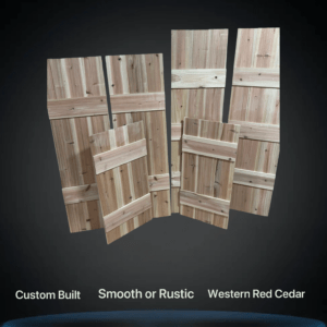 Craftman Red Cedar Shutters Message for Custom Sizes