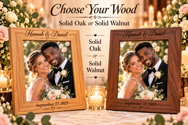 Heritage Solid Wood Picture Frame — Personalized, Oak or Walnut, 5×7 or 8×10 - Image 8