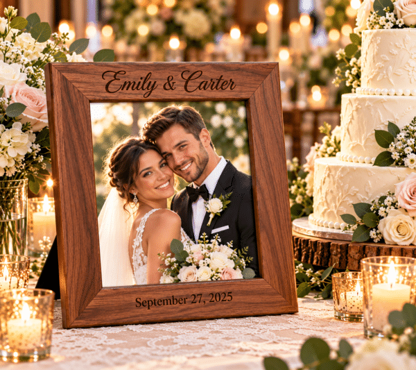 Heritage Solid Wood Picture Frame — Personalized, Oak or Walnut, 5×7 or 8×10 - Image 5