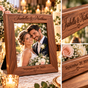 Heritage Solid Wood Picture Frame — Personalized, Oak or Walnut, 5×7 or 8×10