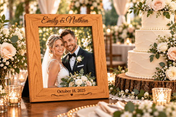 Heritage Solid Wood Picture Frame — Personalized, Oak or Walnut, 5×7 or 8×10 - Image 4