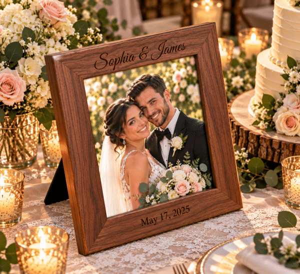 Heritage Solid Wood Picture Frame — Personalized, Oak or Walnut, 5×7 or 8×10 - Image 2