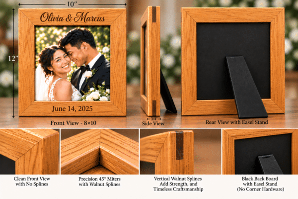 Heritage Solid Wood Picture Frame — Personalized, Oak or Walnut, 5×7 or 8×10 - Image 6